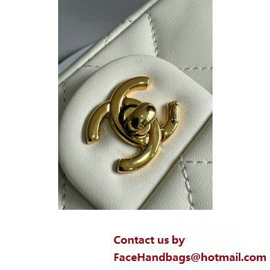 Chanel Lambskin, Resin  &  Gold-Tone Metal Small Flap Bag with Top Handle AS4848 White 2024